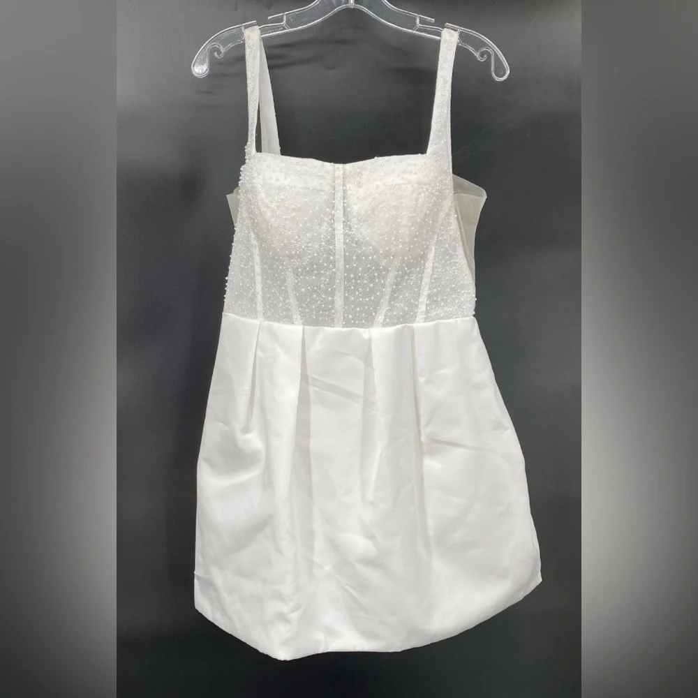 Women's White Elegant Mini Corset Bridal Reception Dress - Picture 1 of 3